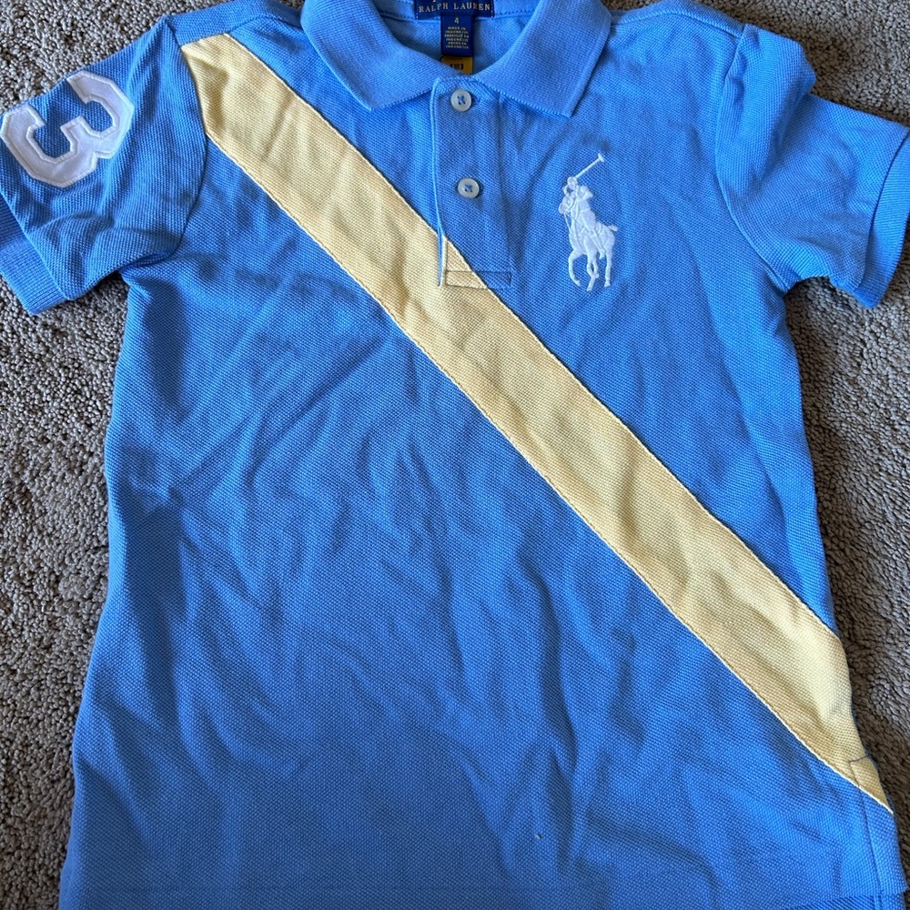 Polo by Ralph Lauren Kids Blue and Yellow Polo Shirt